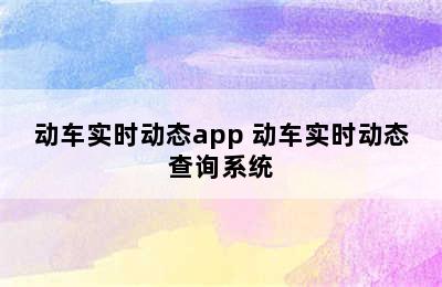 动车实时动态app 动车实时动态查询系统